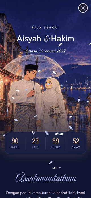 Templat kad kahwin digital Hujan Rahmat
