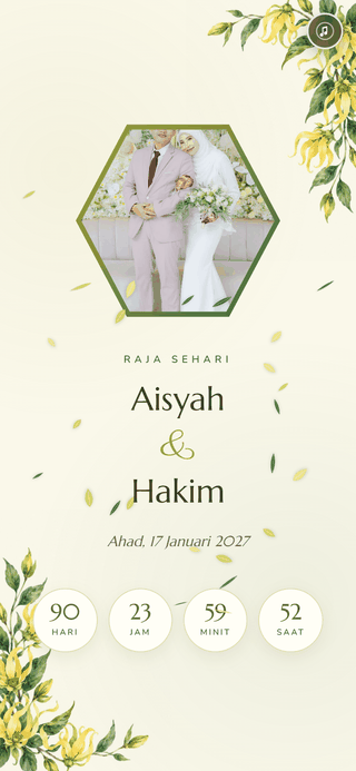 Templat kad kahwin digital Kenanga Harum