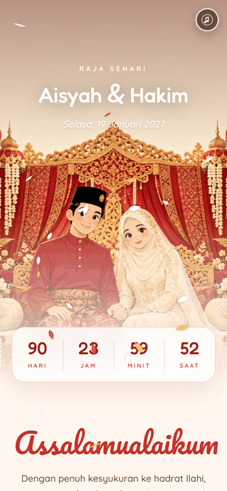 Templat kad kahwin digital Pelamin Ceria