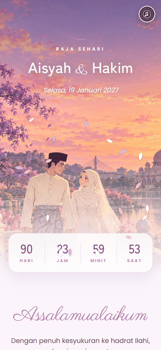 Templat kad kahwin digital Taman Impian